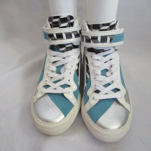 PIERRE HARDY CUBE Leather Sneaker Hi-Top Shoe - Picture 6 of 7